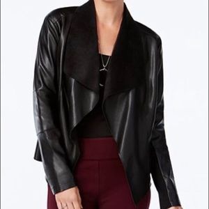 Bar III black vegan leather jacket